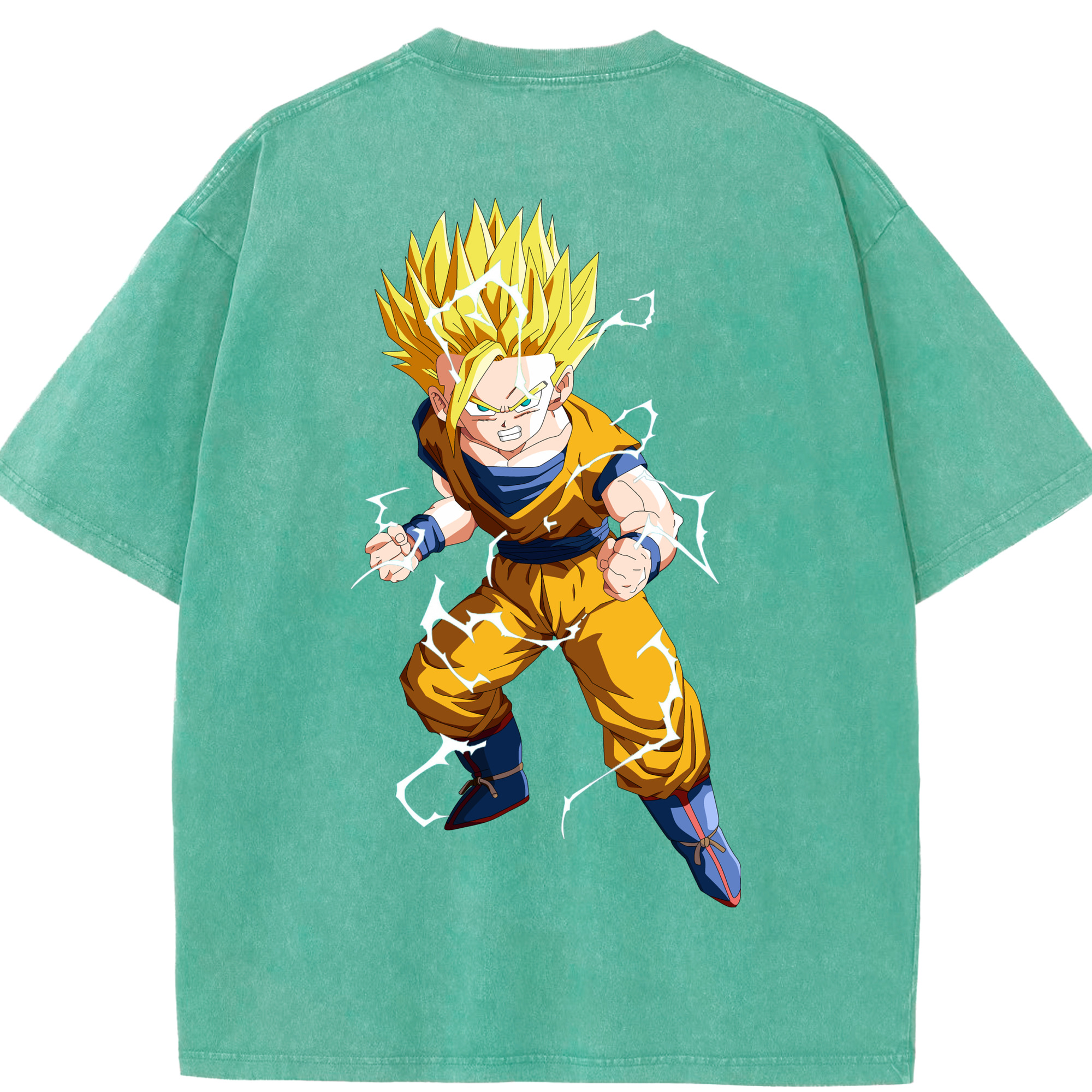 （画像用） ドラゴンボール 孫 悟飯（そんごはん）DRAGON BALL Son Gohan 綿100% ヴィンテージ風 半袖Tシャツ（背面プリント）
